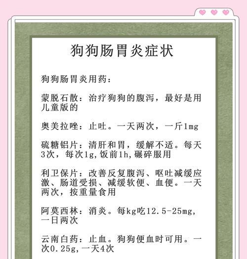 大型犬患有肠胃炎时会有哪一些症状？