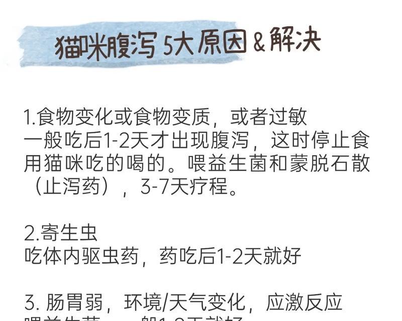 猫粮导致猫咪腹泻的原因是什么？